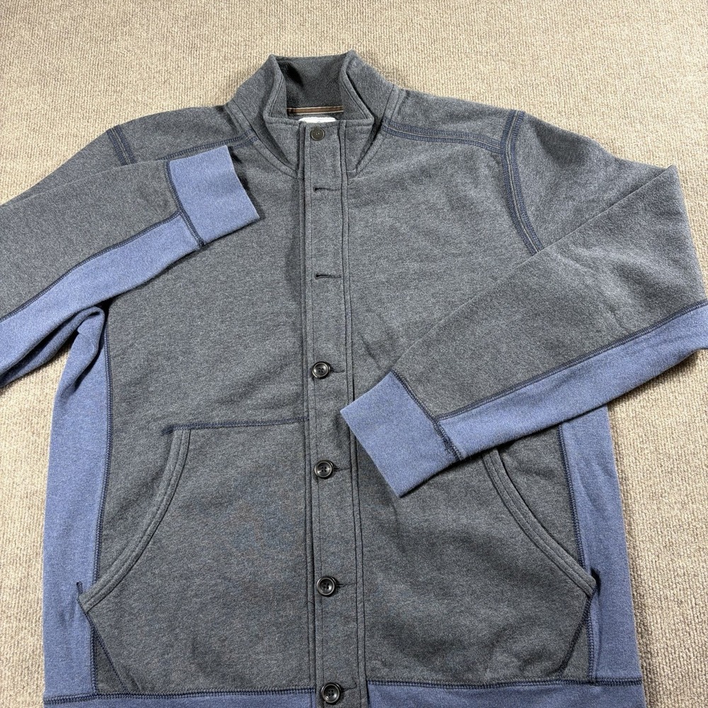 Tommy Bahama Jeans Full Zip‎ Sweatshirt Jacket Gray XL Island Modern Fit Fleece